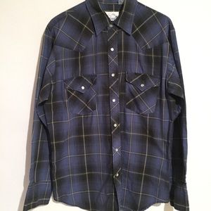 Lumber Jack Blue Plaid Pearl Snap Western Shirt